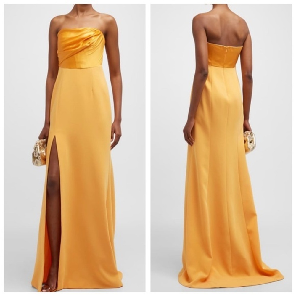 Cinq à Sept Estela Strapless Side Slit Gown Size 10